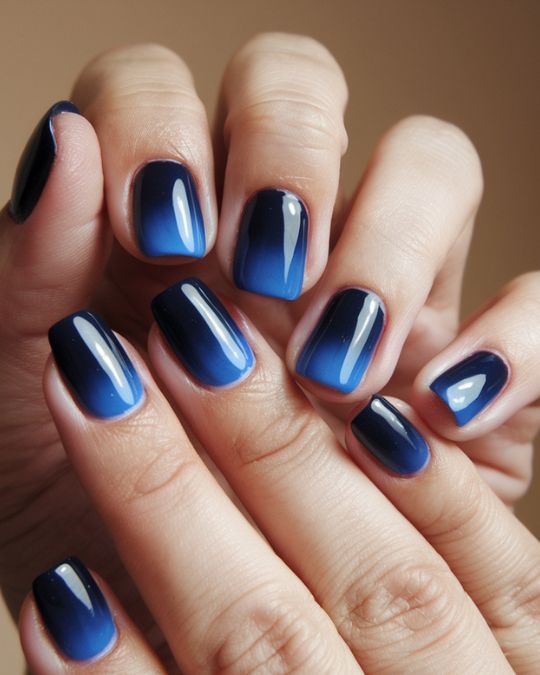 black and blue ombre nails designs