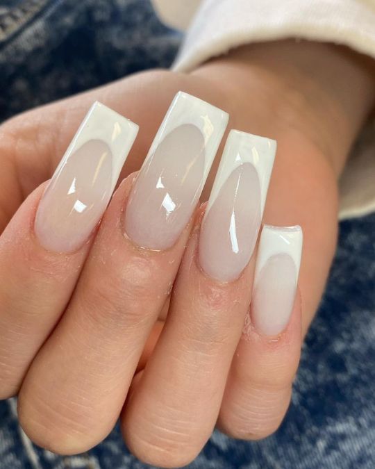 Milky White French Tips Nails
