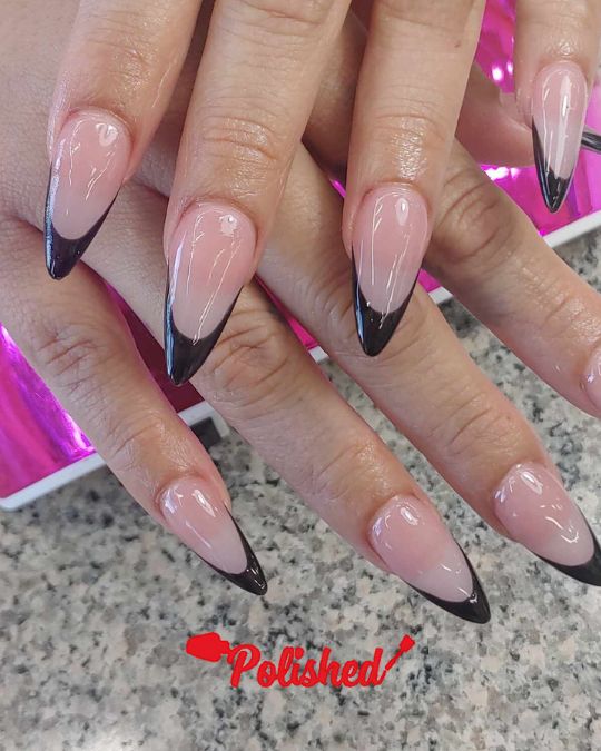 Sleek Stiletto V-Tip French Tips