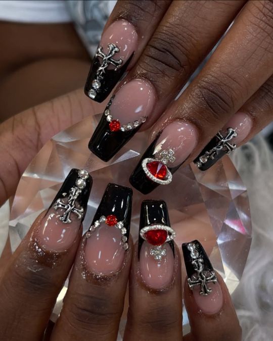 Gothic Glam French Tips