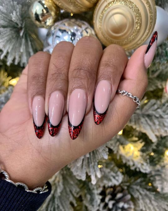 Festive Flame French Tips