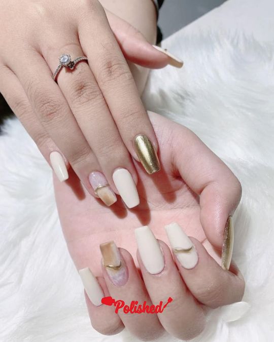 Cream and Gold Metallic