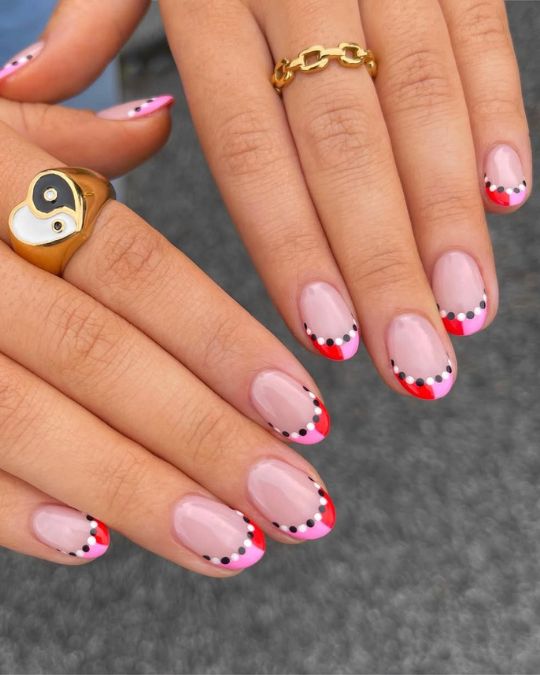 Playful Polka Dot French Tips
