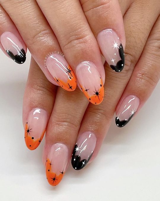 Cosmic Halloween French Tips
