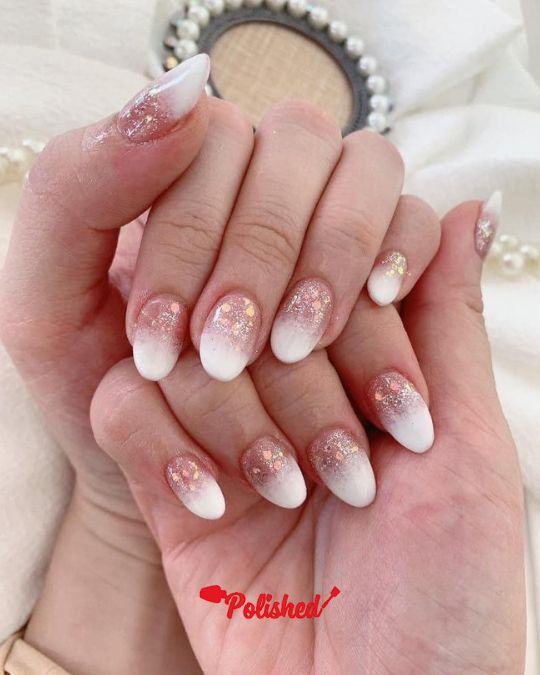 Almond Pink Glitter Ombre