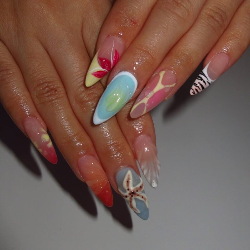 Tropical Pastel Vacation Nails — dreamy pastel nails style