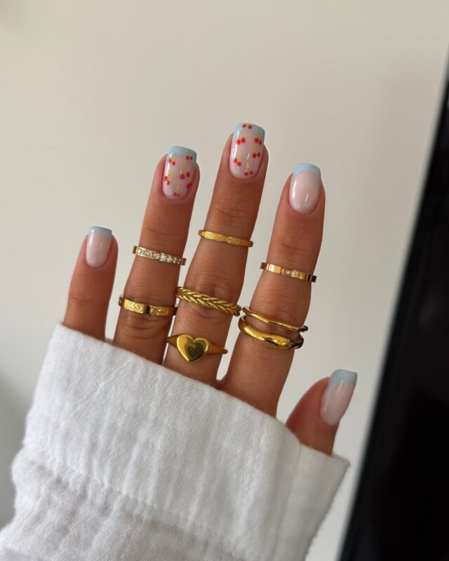 Allnailss. Cherry Blossom Pastel French Tips — dreamy pastel nails style