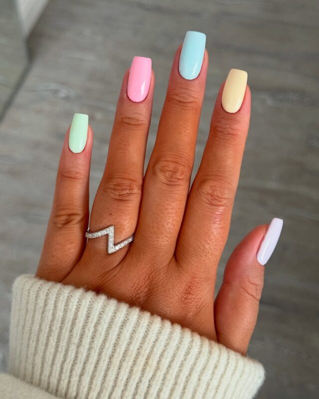 Beautyspace Charlotte Pastel Candy Square Tips — dreamy pastel nails look