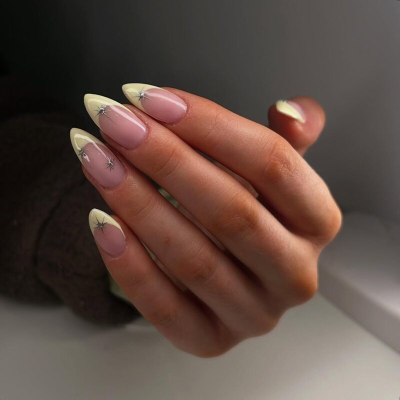 By.Belle . Pastel Starlight French Tips — dreamy pastel nails look