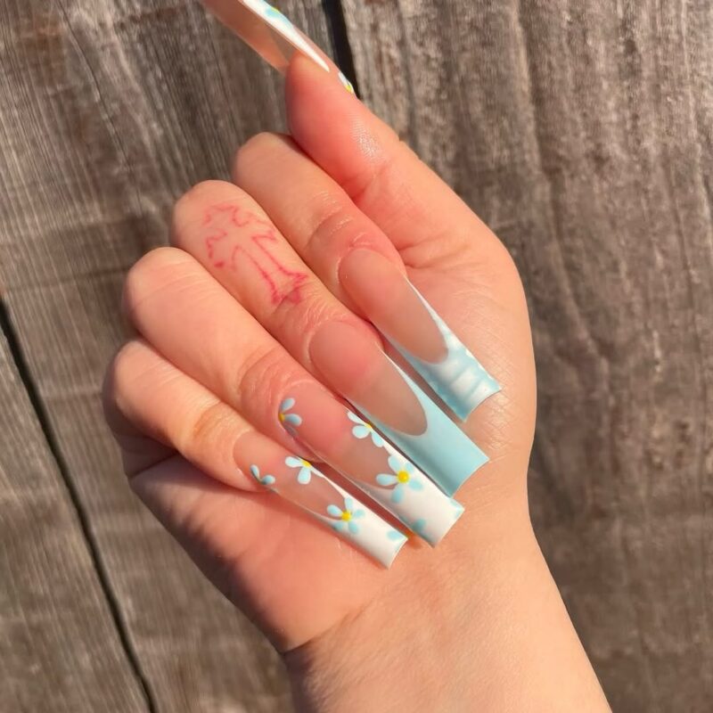 Cinxnailz Daisy Dream Pastel French Tips — dreamy pastel nails idea