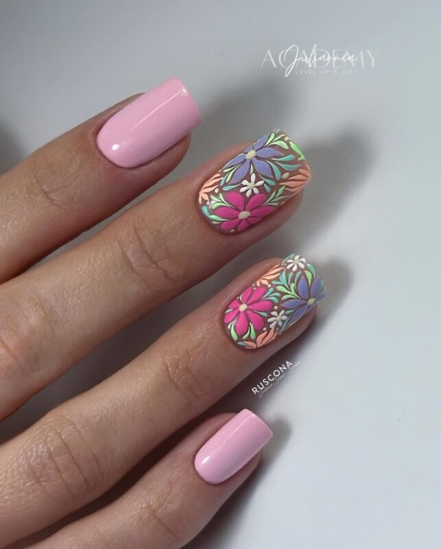 Juli The Nail Goddess Tropical Pastel Garden Nails — dreamy pastel nails style