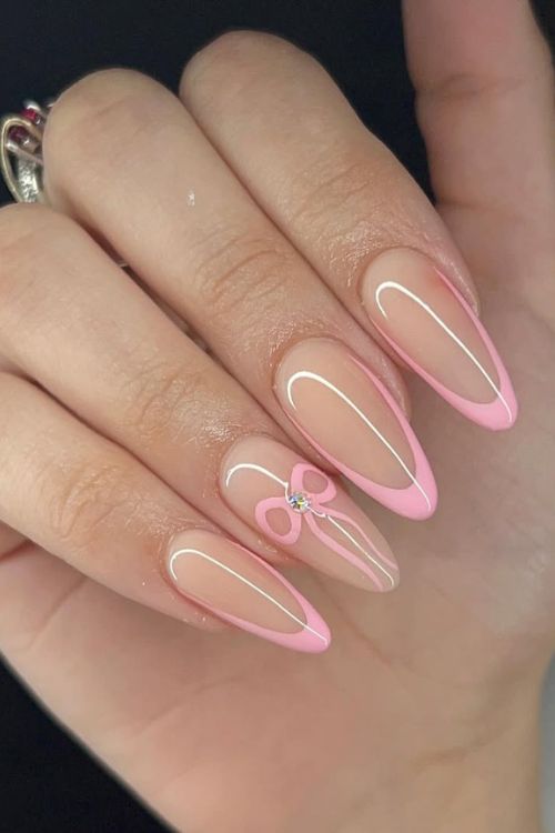 Dainty Pink Bow Design
