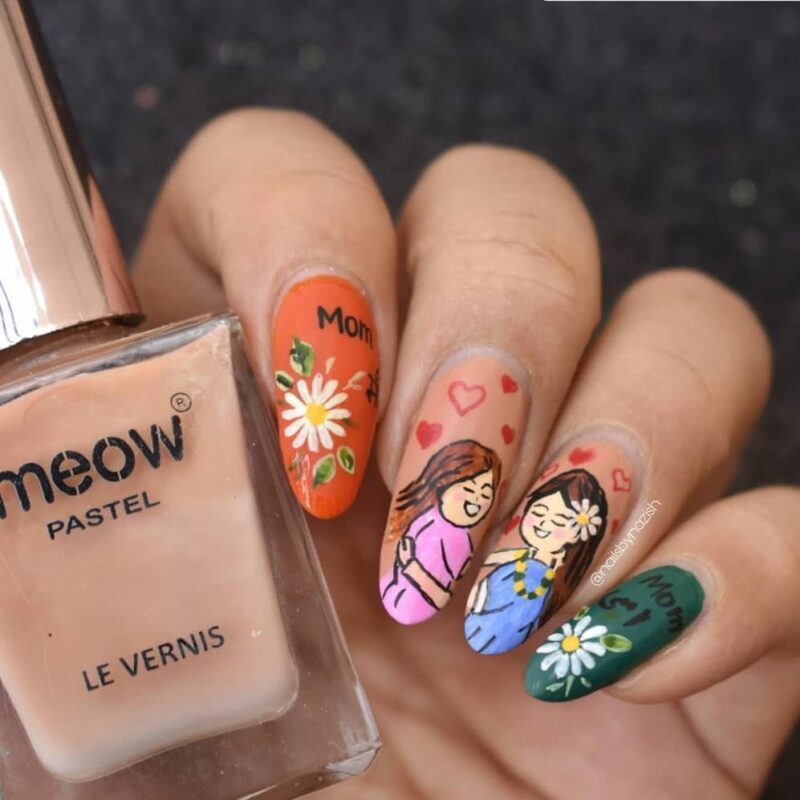 Conceptnailart A Blooming Tribute — adorable mother&#8217;s day nail art idea