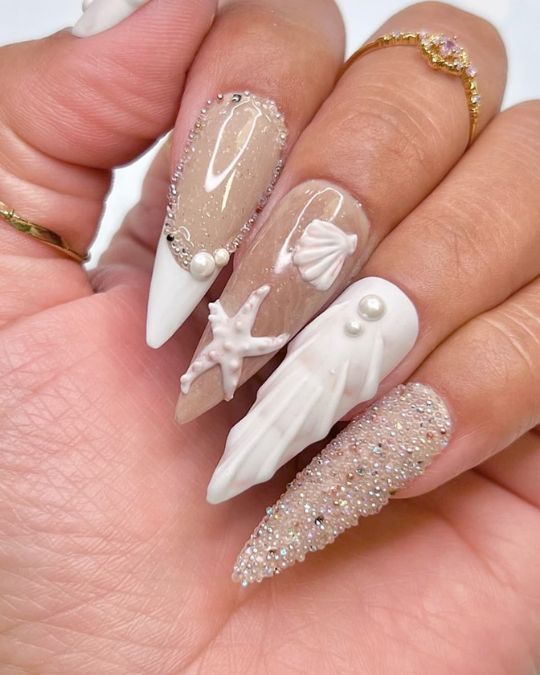 Daily Cha — beachy nail idea