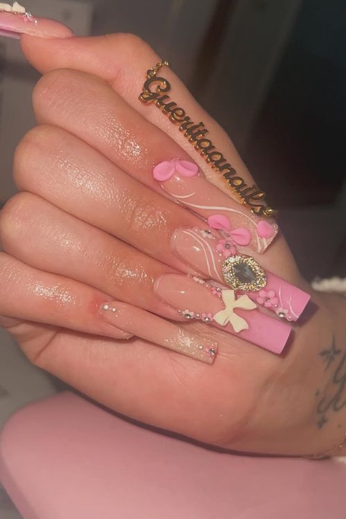 Gueritaanailss Personalized Pink Glamour — featured stunning graduation nail