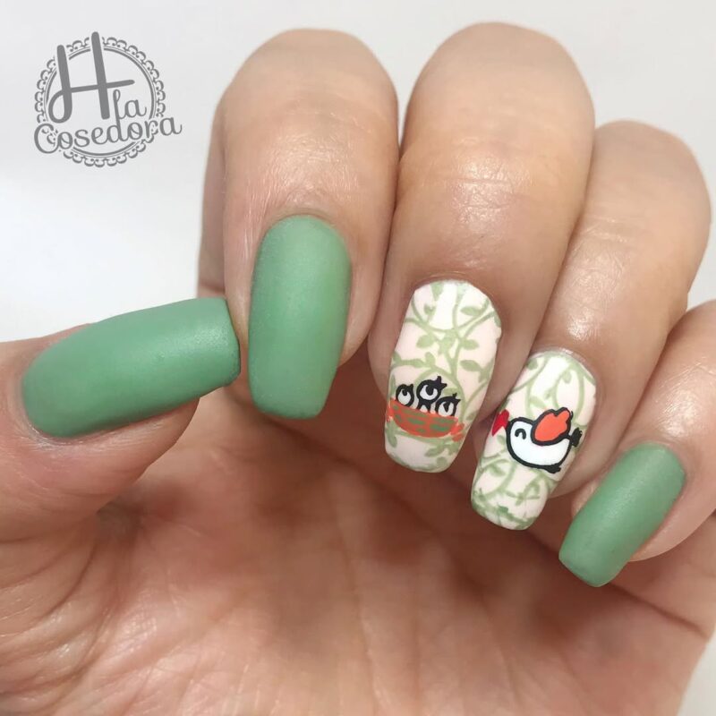 Hlacosedora Spring Nest Nail Vibes — adorable mother&#8217;s day nail art inspiration