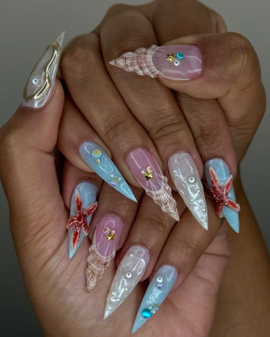 Seashell Symphony Nails