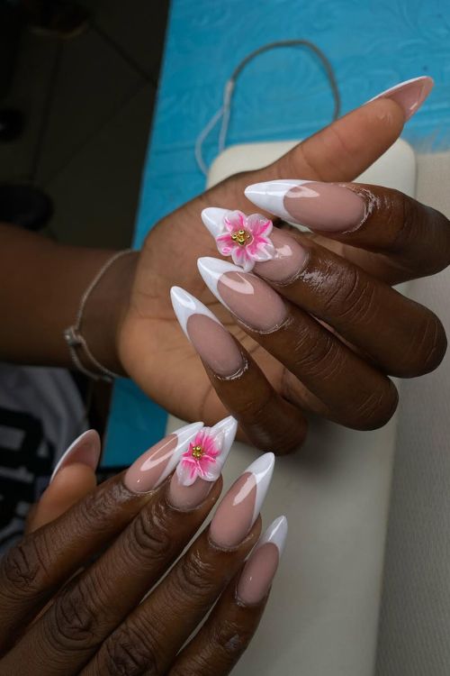 Floral French Tips
