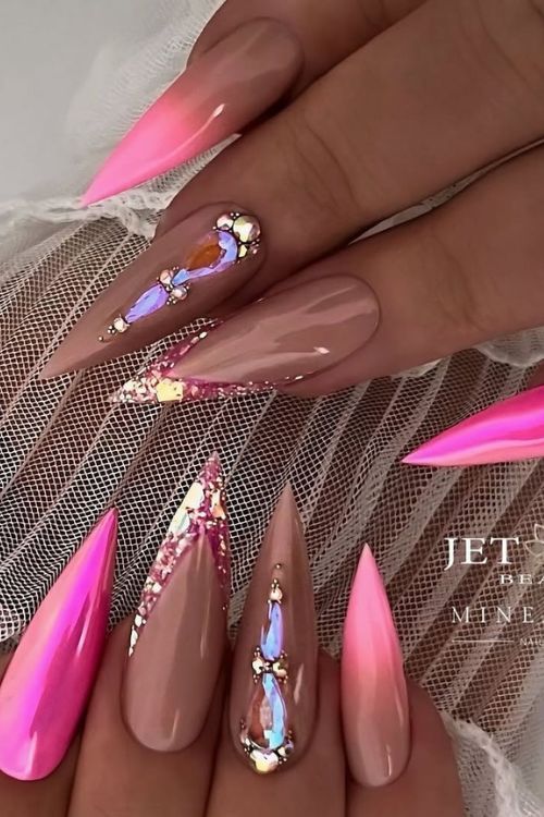 Minea.Nails Barbie Opal Dreams — prom nails: picture-perfect look