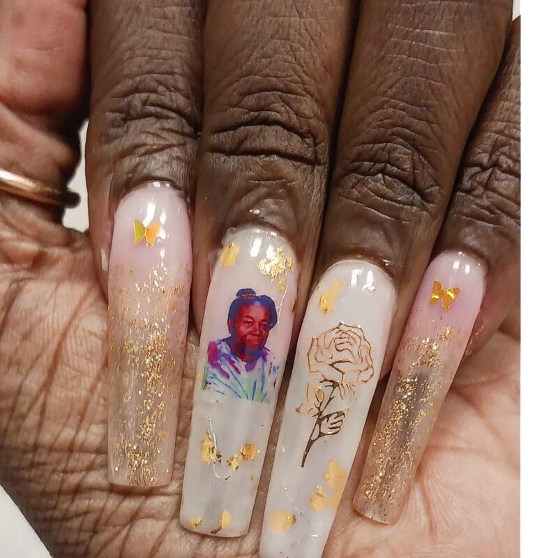 Msdanabug Memorial Mom Portrait — adorable mother&#8217;s day nail art inspiration