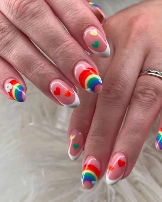 Rainbow French Tips
