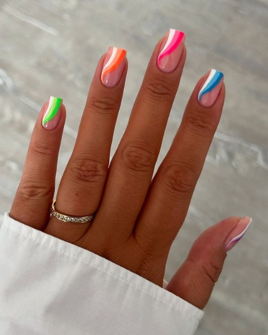 Neon Rainbow Waves