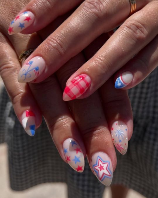 Nailsby.Stells Patriotic Picnic Perfection — stunning july 4th nails idea