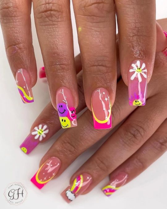 Playful Neon Nail Dreams