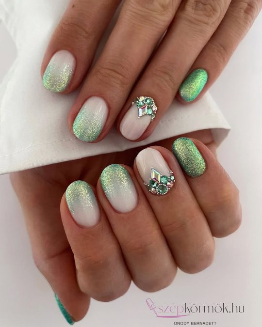 Emerald Shimmer Ombre Gems