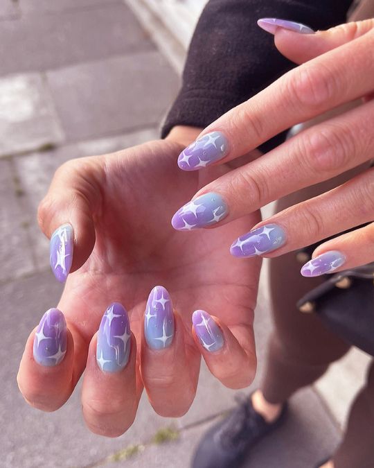 Celestial Cloud Nail Art