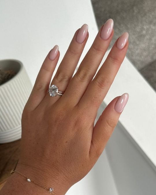 Minimalist Bridal Almond Nails