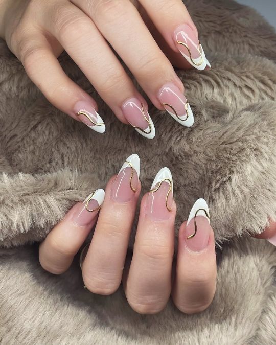 Serpentine Gold French Tips