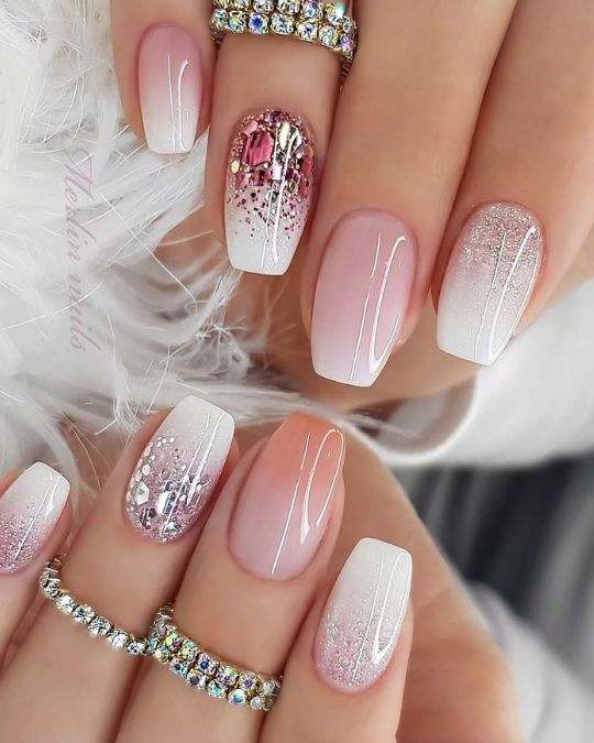 Glamorous Pink Glitter Ombre