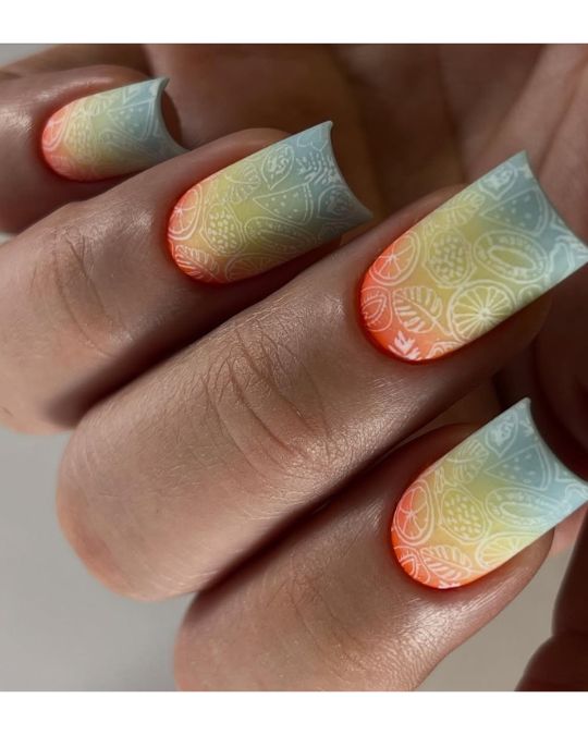Artistic Mandala Ombre Nails