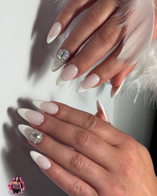 Diamond Frost Elegance wedding nail designs
