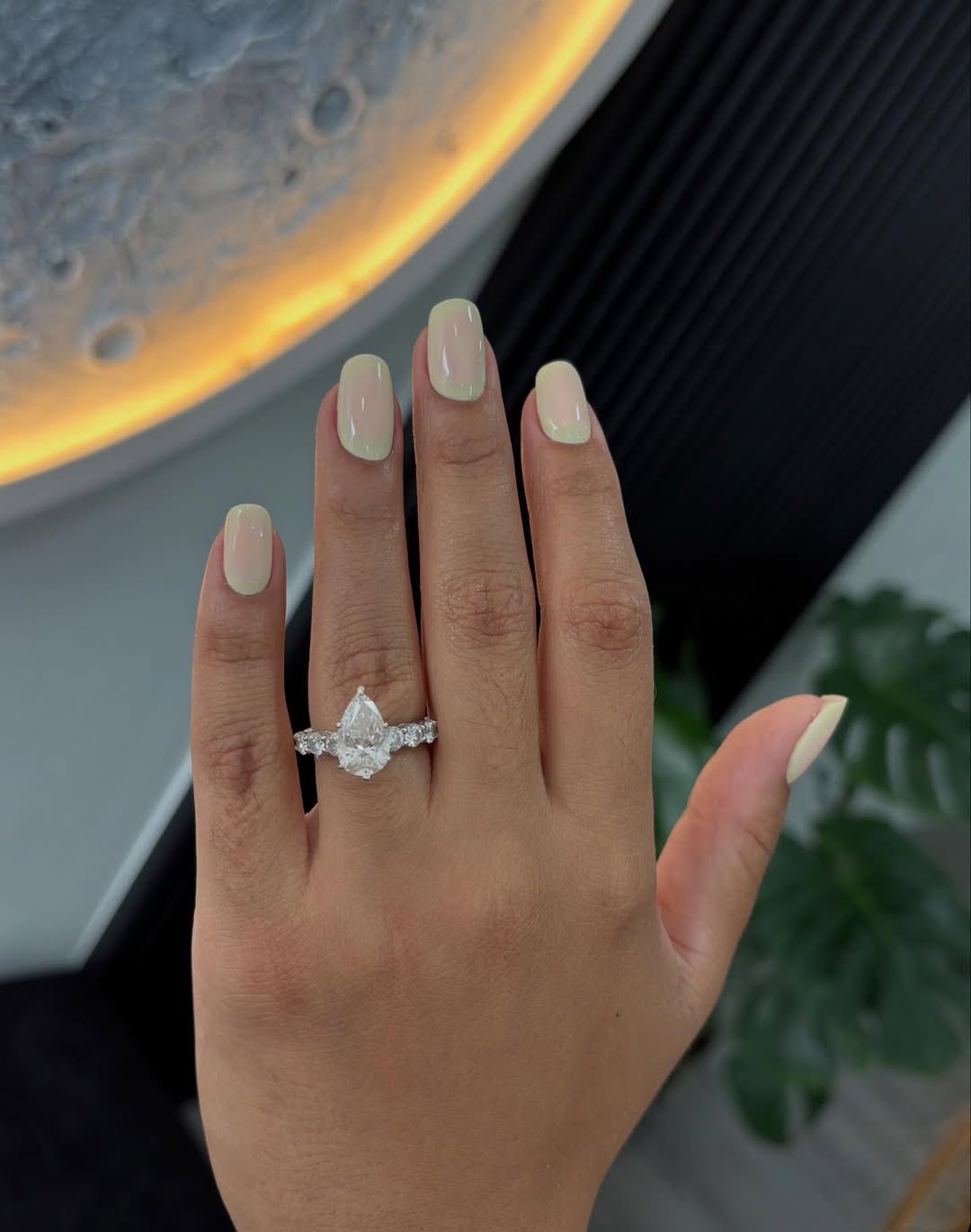 Aura nails with soft blended energy by Kyomu, soft colour mix on almond shape